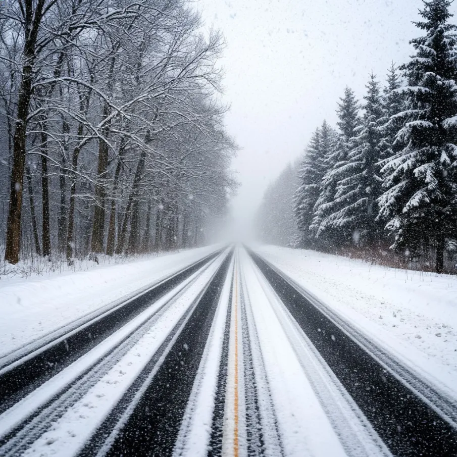 Уважаемые участники дорожного движения! На территории региона наблюдается сильный снег, метель и снижение видимости!